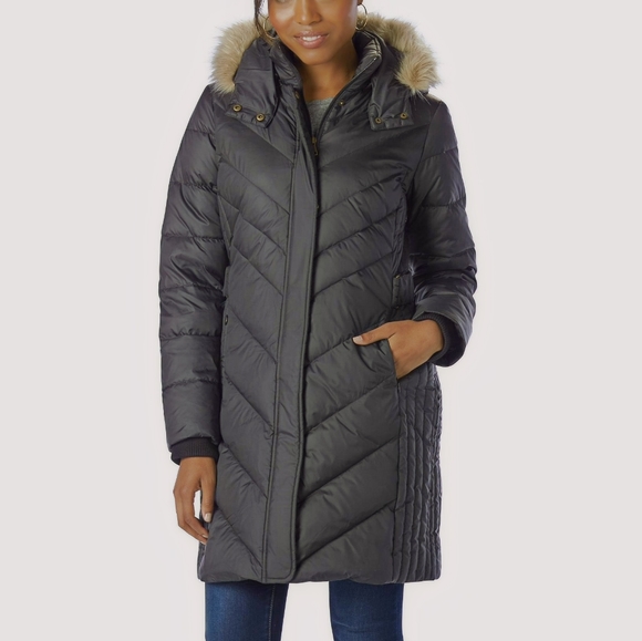 Hooded Down/Feather Coat - Picture 6 of 6